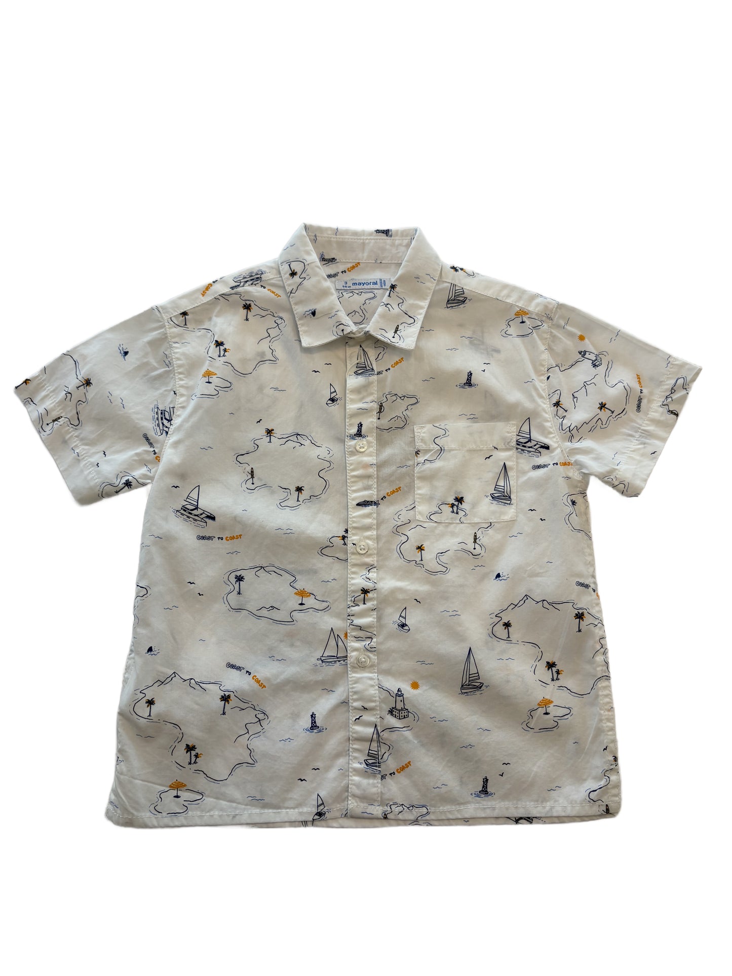 Boys Collar Shirt with Boats