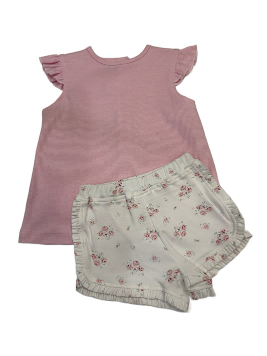 Pink Butterfly Sleeve with Rose Shorts