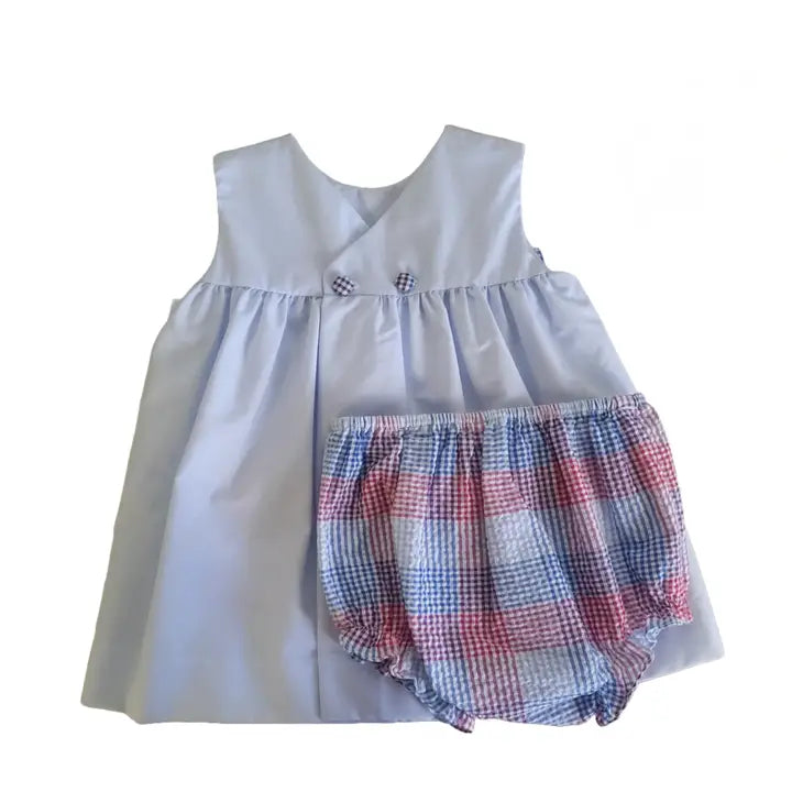 Sun Dress with Crab Applique and Bows Front