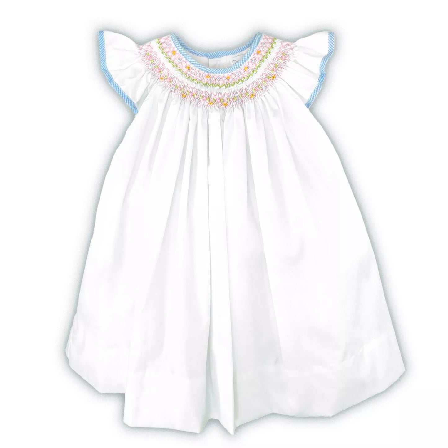 White Dress with Pastel Smocking