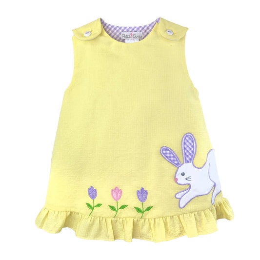 Yellow Bunny Applique Dress
